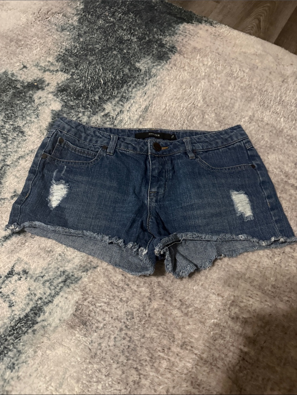 Harper Blue Distressed Denim Cutoff Shorts